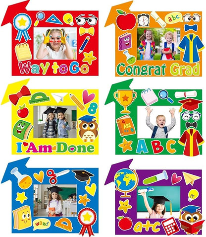 chiazllta 30 Packs Graduation Picture Frame Craft Kits for Kids Congrats Grad DIY Craft Art 2025 Graduation Party Decoration Favor Home Classroom Game Activities