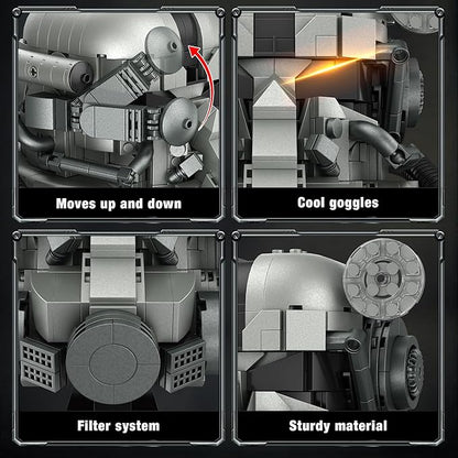 Helmet Building Blocks for Boys Aged 12+, Head Building Block Set Collectibles for Men, Buildable Display Model for Home or Office, Ideas for Boys, Girls and Adults, 1088PCS