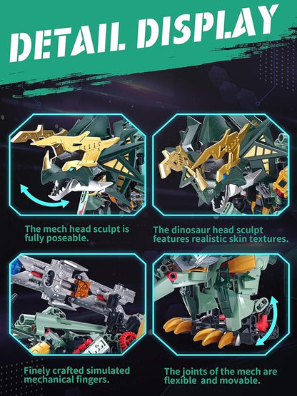 Dinosaurs Sets Mech Transform Triceratops 2-in-1 Building Blocks, Robot Transforming Toys Action Figures Building Kits Model, Birthday for Boys, Adult Age 8-12 (Triceratops)