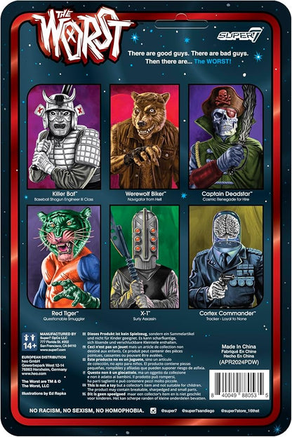 Super7 The Worst Red Tiger Scum Squad - 3.75" The Worst Action Figure with Accessory Collectibles and Retro Toys