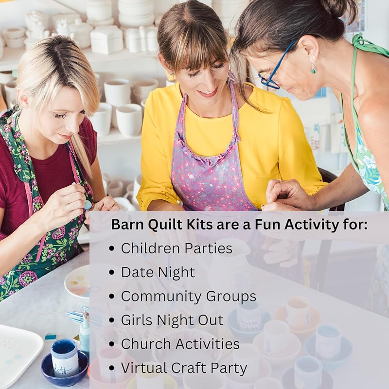 Sawtooth Star Wooden Barn Quilt Kit Patterns DIY Craft Kits for Adults to Paint, Barn Quilts Sign Block Painting Kit for Party AVTRBoutique (12 inches, Star of the Milky Way)