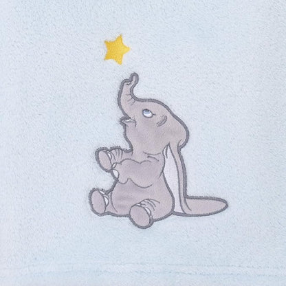 Disney Dumbo - Shine Bright Little Star Aqua, Grey & Yellow Super Soft Baby Blanket with Applique, Aqua, Grey, Yellow, (4453210P)