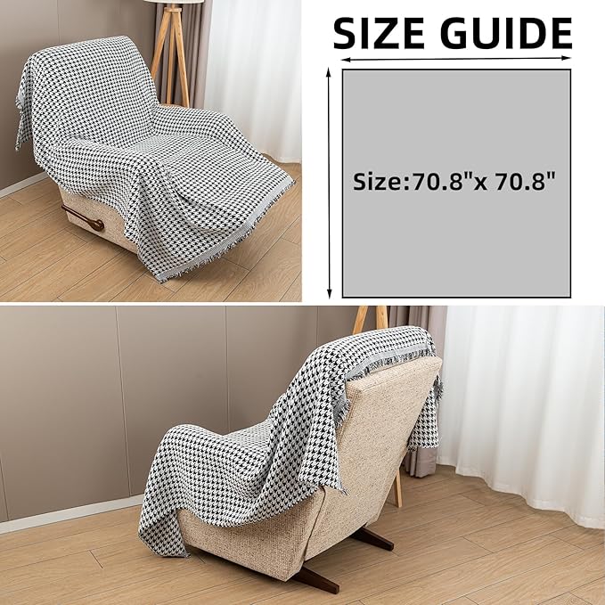Recliner Chair Covers Lazy Boy Recliner Covers Armchair Cover Blanket Sofa Thick Soft Fabric Living Room Bedroom Throw Washable Sofa Slipcovers for Pets Kids (Houndstooth)