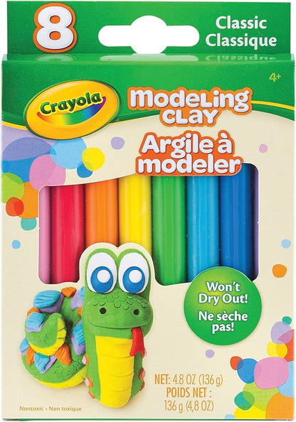 Crayola Modeling Clay, 3/5 Ounce Packs, Assorted Classic Colors, Set of 8