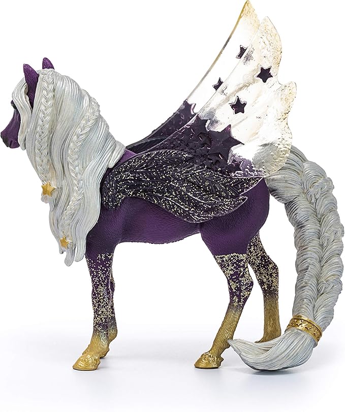 Schleich bayala Star Unicorn Flying Pegasus Figurine - Fantastic Purple and Gold Unicorn Fantasy Figurine, Bring Smile and Joy, Gift for Boys and Girls, Fans of Fantasy, Kids Age 5+