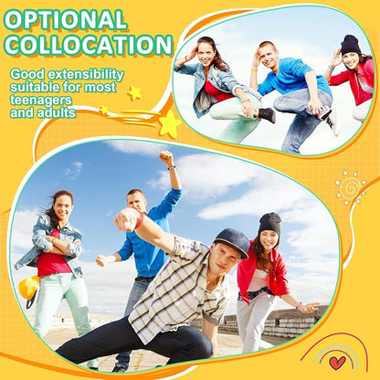 BBTO 100 Pcs 10 Colors Silicone Bracelets 8.3 Inch Adjustable Rubber Bracelets Bulk Cute Wristbands Bracelets with Holes for Shoe Party Birthday Gifts