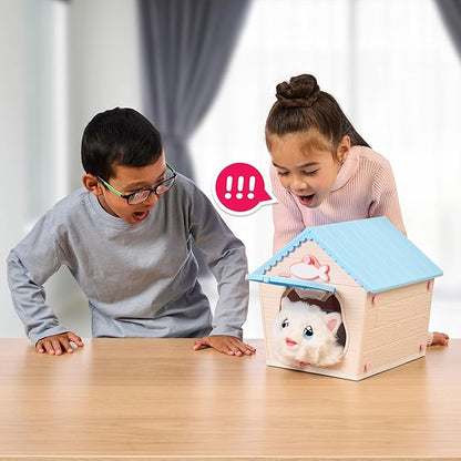 Little Live Pets My Kitty's Home | Interactive Plush Toy Kitten & House, Surprise Reveal with 25+ Sounds & Reactions. Build Kitty's Home - Easy Build DIY Home, Batteries Included. for Kids Ages 5+