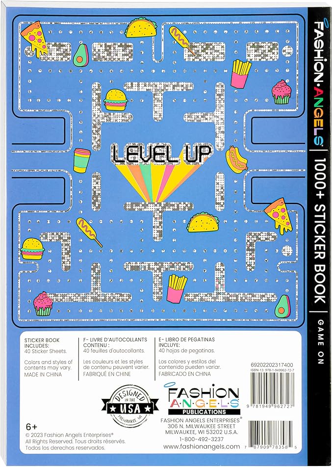 Fashion Angels 1,000+ Game On Sticker Book, Includes Fun & Colorful Craft Gaming Stickers, Ideal for Accessorizing Kids & Teens Notebooks, Journals & More