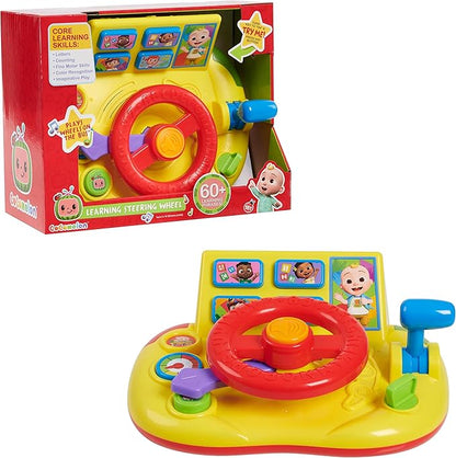 CoComelon Learning Steering Wheel with Lights and Sounds, Learning & Education, Batteries Included, Medium, Kids Toys for Ages 3 Up by Just Play
