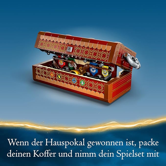 LEGO Harry Potter Quidditch Trunk Playset for 1 or 2 Players with Customizable Minifigures of Draco Malfoy, Cedric Diggory, Cho Chang and Golden Snitch, Travel Toy for Boys and Girls 76416