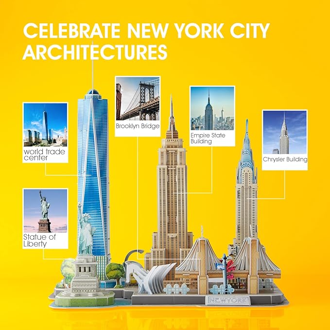 3D Puzzles for Kids Ages 8-10 Arts Crafts for Kids Ages 8-12 New York Cityline 3D Architecture Crafts for Girls Ages 8-12, Toys Gifts for 8 Year Old Girls Gifts for 10 Year Old Girl Building Model