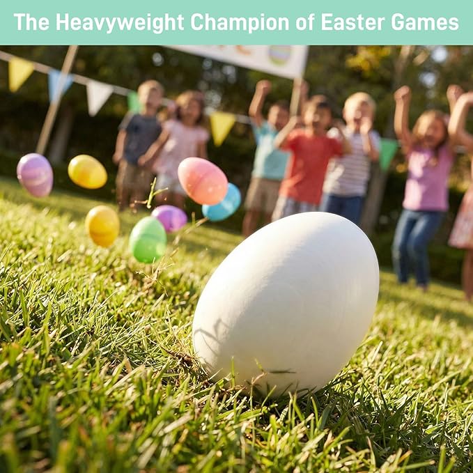 SallyFashion 24 PCS White Wooden Eggs Easter Eggs for Children, DIY Game, Kitchen Craft Adornment, Toy Foods
