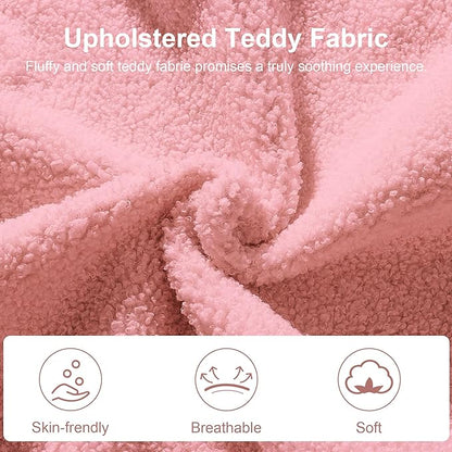 VECELO Rocking Chair Nursery Teddy Upholstered Glider Rocker with High Backrest, Padded Seat, Side Pocket, for LivingRoom, Bedroom, Baby Room