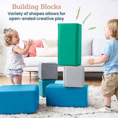 ECR4Kids Softzone Foam Big Building Blocks, Soft Play for Kids (7-Piece Set), Toddler blocks, Contemporary
