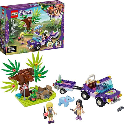 LEGO Friends Baby Elephant Jungle Rescue 41421 Adventure Building Kit; Animal Rescue Playset That Comes with a Toy Truck and Trailer, Plus Friends Emma and Stephanie (203 Pieces)