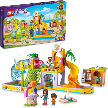 LEGO Friends Water Park Set 41720 Swimming Pool and Slides, Heartlake City Toy, Pretend Play Birthday Gift Idea for Kids Ages 6 Plus