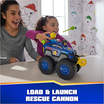 Paw Patrol: Rescue Wheels Chase’s Power Haulin’ Cruiser, Toy Truck with Launcher, Motorized Winch, Lights & Sounds, Kids Toys for Boys & Girls Ages 3+
