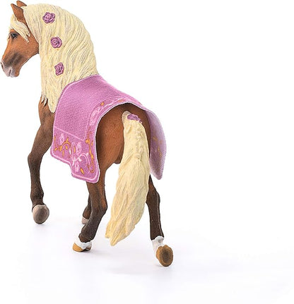 Schleich Horse Club Paso Fino Stallion Show Horse Figurine Toy - Realistic Detailed Show Horse Toy with Saddle Cover and Real Horse Details, for Boys and Girls, Gift for Kids Ages 5+