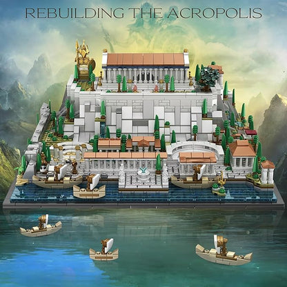 Architecture Acropolis Castle, Famous Landmark Architecture Athenian Acropolis Building Block Sets, Collectible Exhibition Architecture Model for Children and Adults