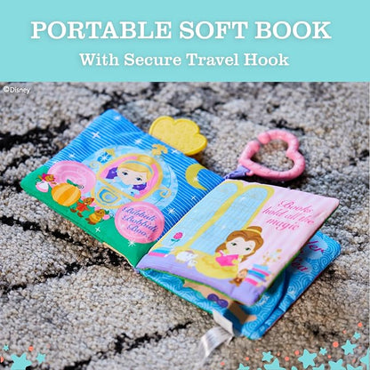 KIDS PREFERRED Disney Baby - Disney Princess Soft Book with Teether Toy & Crinke Pages - Picture Book for Newborns