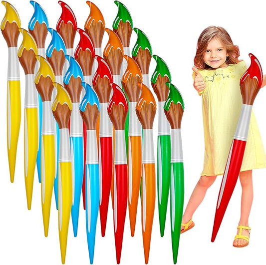 20 Pcs 41.3 Inch Giant Inflatable Paint Brushes Large Blow up Paintbrush Tall Large Jumbo Props Back to School Graduation Hanging Decor for Birthday Party Favors Classroom Supplies,5 Colors