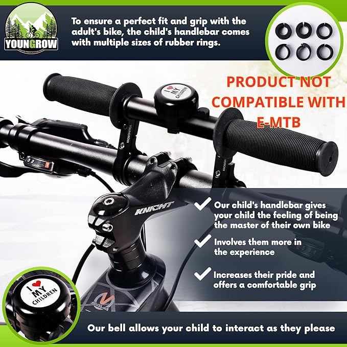 Kids Bike Seat, Bike Seat for Kids for The Front of The Bicycle, Child Bike Seat Compatible with Mountain Bikes, Ages 2-6, Max Weight 52lbs