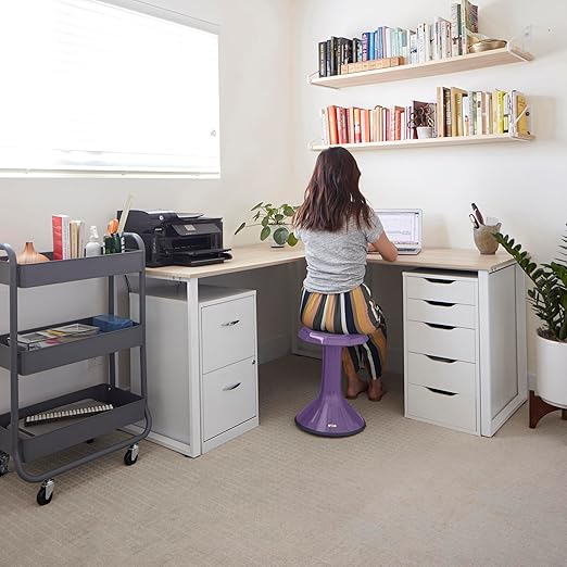 ECR4Kids ACE Active Core Engagement Wobble Stool, 18-Inch Seat Height, Flexible Seating, Eggplant