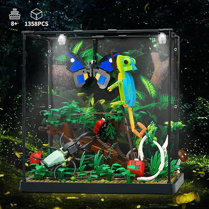 Flower Insects Collection Building Set for Kids, Animals Insect Creative Model Building Toys,with Chameleon,Ladybug,Butterfly,Birthday Gift for Adults and Boys 8 10 14+(1358PCS)