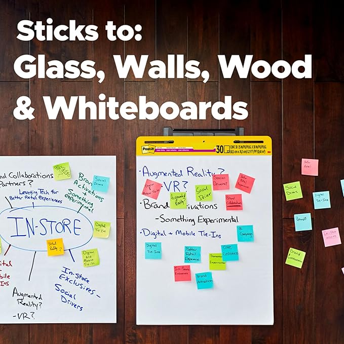 Post-it Self-Stick Mini Easel Pad, 15 in x 18 in, 20 Sheets/Pad, 3 Pads, Great for Virtual Teachers and Students (577-3PK)