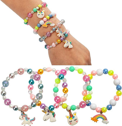 JOYIN 28 Packs Valentine‘s Day Unicorn Bracelets with Cards for Kids, Gift Cards Bracelets Party Favors for Kids Girls Valentine Classroom Exchange Day Gifts