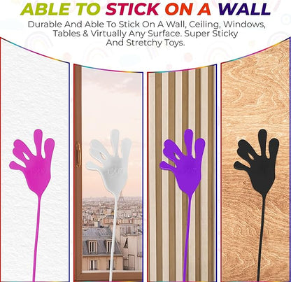 Jumbo Giant Sticky Hands, 13-in Total Length (4 Pack Assorted) Mega Large Fun Stretchy Silly String Toy for Kid Adult, Stress Anxiety ADHD Relief, Party Favors, Birthday Gift, Classroom Prizes
