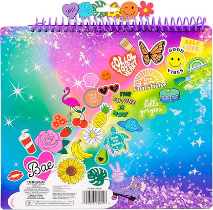 Just My Style Pop & Color Sketchbook, Creative Fidget Sketchbook and Pen Set, Great Weekend Activity, Includes Cute Puffy Stickers & Mindfulness Activity Book for Kids Ages 6, 7, 8, 9