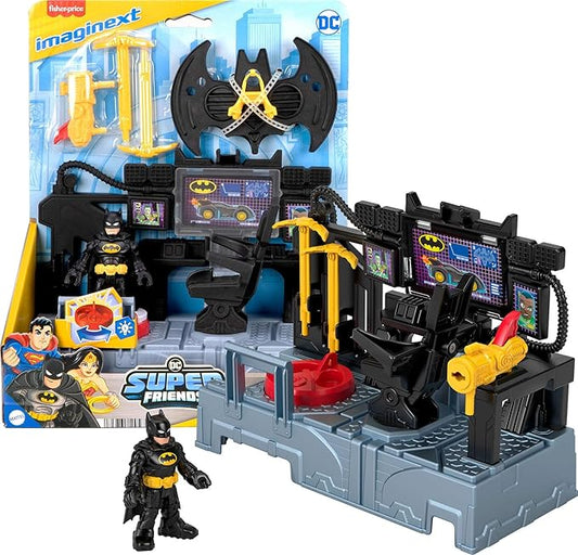 Fisher-Price Imaginext DC Super Friends, Batman Toys Bat Command Center Playset with Lights for Preschool Kids Ages 3+ Years