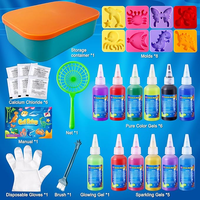 Kacwsoay 12 Colors Water DIY Gel Fairy Making Kit, Water Auqa Makes Spirites Elf, DIY Gel Toys, Handmade Soft Figures Crafts Gift for Boys and Girls Birthday Christmas