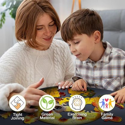 Wooden Jigsaw Puzzles for Kids Ages 4-6, 50 Piece Unique Shape Animal Theme Puzzle - Preschool Learning Educational Toys for Kids 3+, Valentines Day Birthday Easter Gifts for Kids Girls Boys (giraffe)