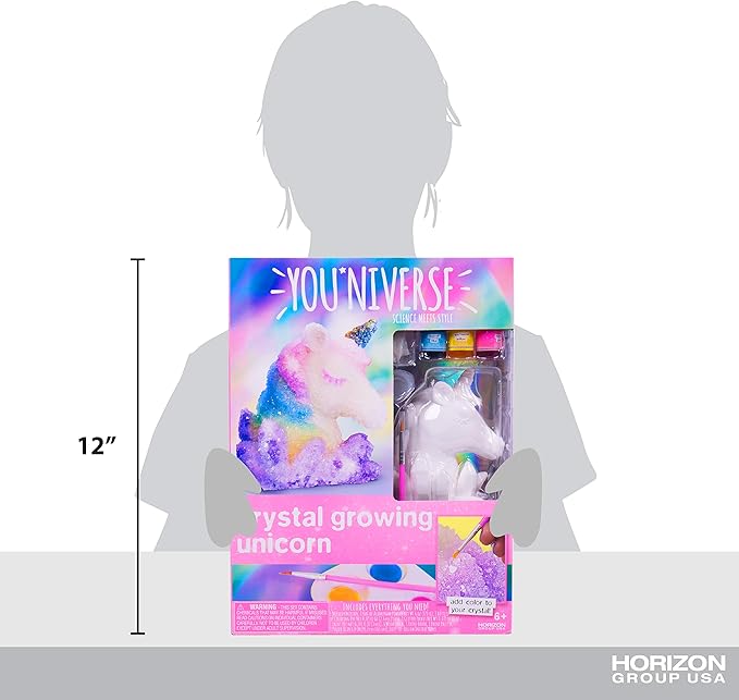 Just My Style You*niverse 3D Crystal Growing Unicorn, at-Home STEM Kits for Kids Age 6 and Up, Grow Your Own Crystals, DIY 3D Unicorn