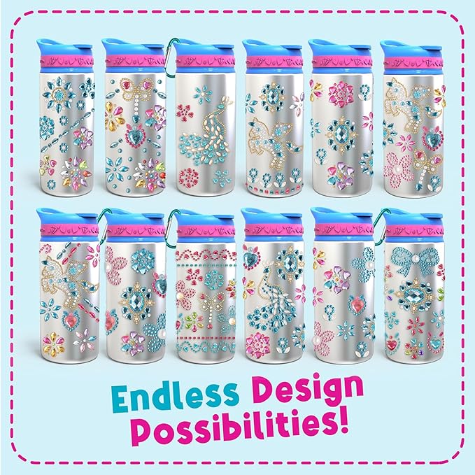 PURPLE LADYBUG Decorate Your Own Water Bottle for Girls - Great Gift for Girls, Fun DIY Crafts Activity, & Birthday Gifts Ideas - 6 Year Old Girl Birthday Gift, Girls Gifts Age 6-8