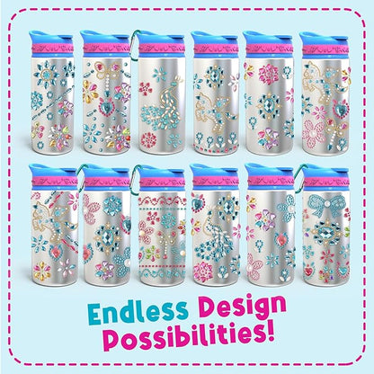 PURPLE LADYBUG Decorate Your Own Water Bottle for Girls - Great Gift for Girls, Fun DIY Crafts Activity, & Birthday Gifts Ideas - 6 Year Old Girl Birthday Gift, Girls Gifts Age 6-8