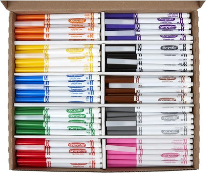 Crayola Fine Line Markers Classpack (200ct), Markers for Kids, Teacher Classroom Must Have, Back to School, Bulk Markers For School
