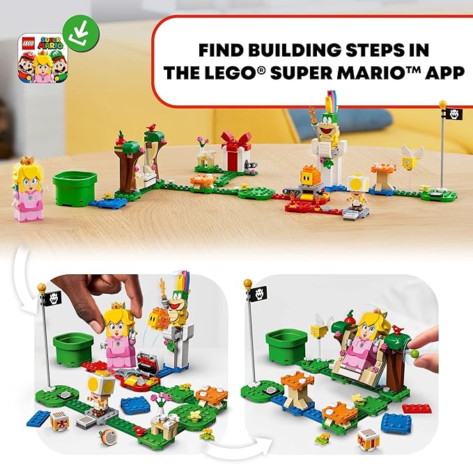 LEGO Super Mario Adventures with Peach Starter Course, Buildable Game, Toy with Interactive Figure, Yellow Toad & Lemmy, Birthday Gift Idea for Kids, Girls & Boys, 71403