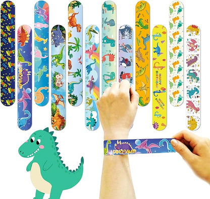 36 PCS Dinosaurs Slap Bracelets Kids Party Favors,Bulk Snap Bracelet Party Favors Supplies for kids&teens Gifts Teacher Classroom School Favors Prizes Exchanging Gift