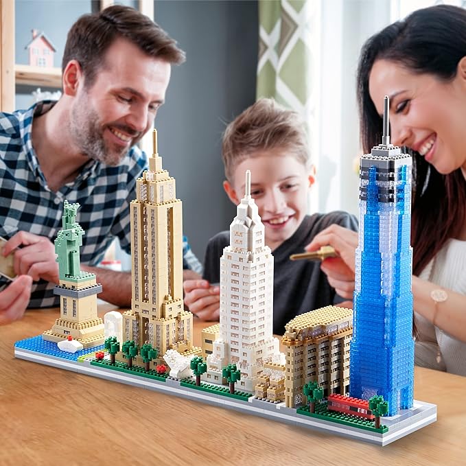 Micro Building Blocks Set World Famous City Architecture New York Skyline Model Kit Skylines Collection Set for Adults and Teens 14+ 3452 Pieces