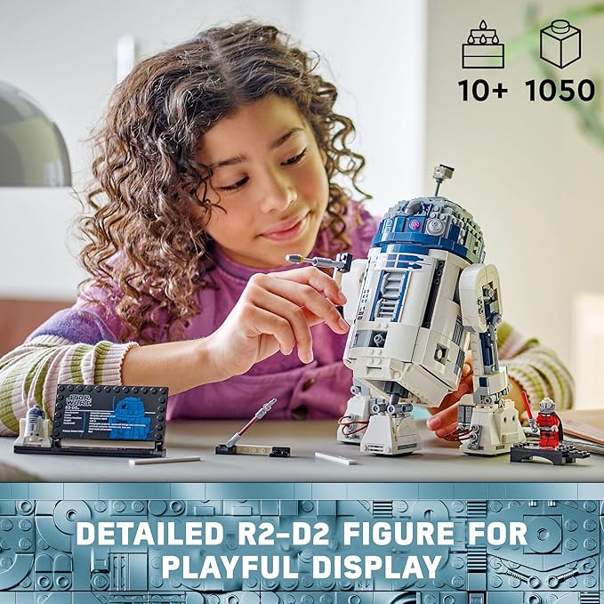 LEGO Star Wars R2-D2 Building Toy Set - Play or Display Star Wars Toy for Boys & Girls, Ages 10+ - Gift Ideas for Kids & Fans - Includes 25th Anniversary Darth Malak Minifigure - 75379