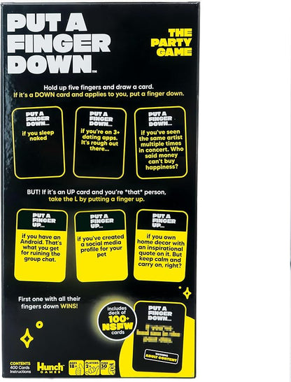 Put A Finger Down - Hilarious Party Card Game, Game Night, Parties, Big and Small Groups | Fun Social Icebreaker with 400 Cards for 2+ Players, Ages 17+