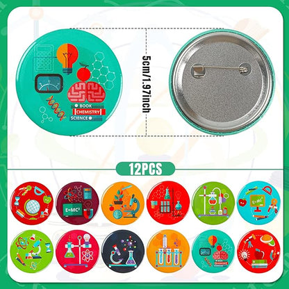 Sureio 86 Pcs Scientific Party Favors Include Scientific Party Drawstring Bags Silicone Bracelets Scientific Stickers Kawaii Pins for Scientific Birthday Party Decorations Prizes