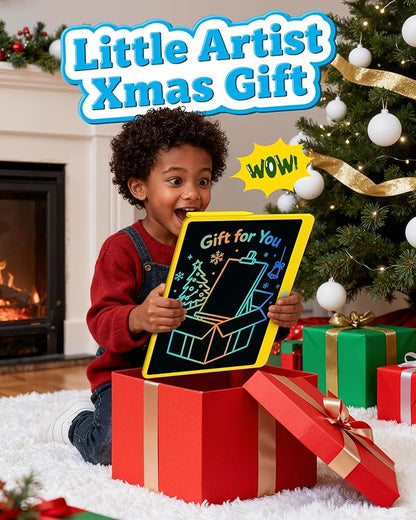 Bravokids 16 Inch LCD Writing Tablet for 3-8 Year Olds - Electronic Drawing Pad and Doodle Board as Educational Birthday Gifts for Girls and Boys (Yellow)