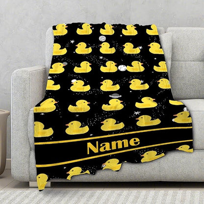 Custom Name Ruddy Duck Adult duck Blanket Kids Funny Blanket Suitable for Bedroom Living Room bed sofa Crib Couch Chair outdoor All Season Items That Yellow Duck Lovers Will Love 50"x40"for Kid