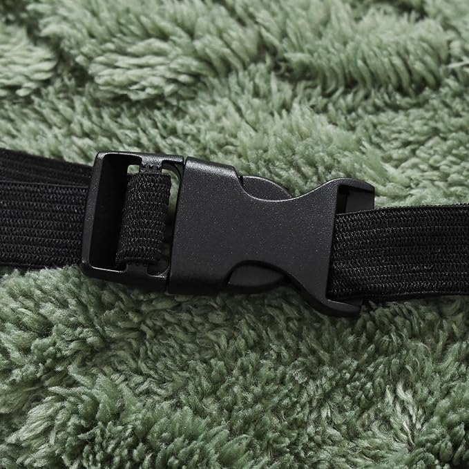 vctops Geometric Jacquard Plush Recliner Chair Cover Soft Fuzzy Fluffy Reclining Chair/Furniture Protector with Elastic Straps for Kids, Pets(Green,21.7")