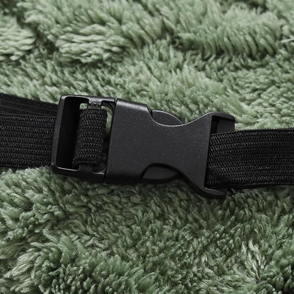 vctops Geometric Jacquard Plush Recliner Chair Cover Soft Fuzzy Fluffy Reclining Chair/Furniture Protector with Elastic Straps for Kids, Pets(Green,21.7")