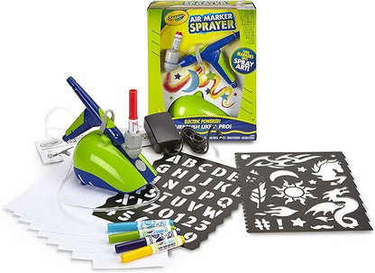 Crayola Air Marker Sprayer Airbrush Kit, Gift for Kids Age 8, 9, 10